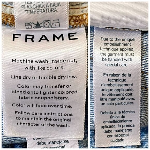 NWT Frame Denim Le Mini Skirt Studded,‎  Size 24, Blue with Silver Studs - Picture 14 of 15